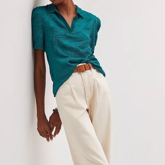 NWT - Anthropologie Current Air Collated V-Neck Blouse - Picture 2 of 4